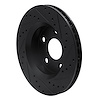 E-Line Drilled & Slotted Black Brake Rotor, 2007-2018 Mopar, Position: Front Left - image 1