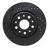 E-Line Drilled & Slotted Black Brake Rotor, Fits Select Mopar, Position: Front Left - image 1