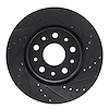 E-Line Drilled & Slotted Black Brake Rotor, Fits Select Mopar, Position: Front Right - image 1