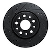 E-Line Drilled & Slotted Black Brake Rotor, Fits Select Mopar, Position: Front Left - image 1
