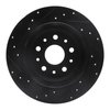 E-Line Drilled & Slotted Black Brake Rotor, Fits Select Mopar, Position: Rear Right - image 3