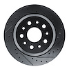 E-Line Drilled & Slotted Black Brake Rotor, Fits Select Mopar, Position: Rear Right - image 1