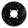 E-Line Drilled & Slotted Black Brake Rotor, 1974-1987 Fits Multiple Makes/Models, Position: Front Right - image 1