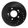E-Line Drilled & Slotted Black Brake Rotor, 1990-1990 Mopar, Position: Front Left - image 1