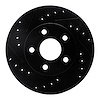 E-Line Drilled & Slotted Black Brake Rotor, 1980-1989 GM, Position: Front Left - image 1