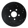 E-Line Drilled & Slotted Black Brake Rotor, 1982-1982 GM, Position: Front Right - image 1