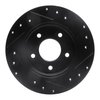 E-Line Drilled & Slotted Black Brake Rotor, 1994-1999 GM, Position: Rear Left - image 2
