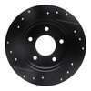 E-Line Drilled & Slotted Black Brake Rotor, 1994-1999 GM, Position: Rear Right - image 4