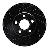 E-Line Drilled & Slotted Black Brake Rotor, 1997-2005 GM, Position: Front Left - image 1