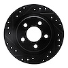E-Line Drilled & Slotted Black Brake Rotor, 1998-2005 GM, Position: Rear Left - image 1