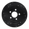 E-Line Drilled & Slotted Black Brake Rotor, 1998-2005 GM, Position: Rear Right - image 1
