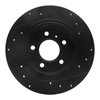 E-Line Drilled & Slotted Black Brake Rotor, 2006-2011 GM, Position: Rear Left - image 4