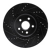 E-Line Drilled & Slotted Black Brake Rotor, 2009-2017 GM, Position: Front Right - image 1