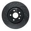 E-Line Drilled & Slotted Black Brake Rotor, 2013-2019 GM, Position: Front Left - image 1