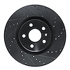 E-Line Drilled & Slotted Black Brake Rotor, 2013-2019 GM, Position: Front Right - image 1