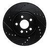 E-Line Drilled & Slotted Black Brake Rotor, Fits Select GM, Position: Front Left - image 1