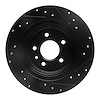 E-Line Drilled & Slotted Black Brake Rotor, 2016-2018 GM, Position: Rear Left - image 1