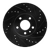 E-Line Drilled & Slotted Black Brake Rotor, Fits Select GM, Position: Front Left - image 1
