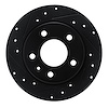 E-Line Drilled & Slotted Black Brake Rotor, Fits Select GM, Position: Rear Left - image 1