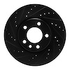 E-Line Drilled & Slotted Black Brake Rotor, 1997-2001 GM, Position: Front Left - image 1