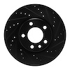 E-Line Drilled & Slotted Black Brake Rotor, 1997-2001 GM, Position: Front Right - image 1
