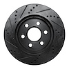 E-Line Drilled & Slotted Black Brake Rotor, 1998-1999 GM, Position: Front Right - image 1