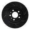 E-Line Drilled & Slotted Black Brake Rotor, 2003-2007 GM, Position: Front Left - image 1