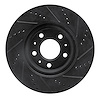 E-Line Drilled & Slotted Black Brake Rotor, 2003-2008 GM, Position: Front Left - image 1