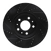 E-Line Drilled & Slotted Black Brake Rotor, 2003-2008 GM, Position: Front Right - image 1