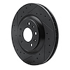 E-Line Drilled & Slotted Black Brake Rotor, 2004-2008 GM, Position: Front Left - image 1