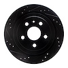 E-Line Drilled & Slotted Black Brake Rotor, 2008-2019 GM, Position: Rear Left - image 1