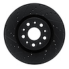 E-Line Drilled & Slotted Black Brake Rotor, Fits Select GM, Position: Front Left - image 1