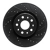 E-Line Drilled & Slotted Black Brake Rotor, Fits Select GM, Position: Front Right - image 1