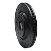 E-Line Drilled & Slotted Black Brake Rotor, 2004-2009 GM, Position: Front Left - image 1