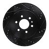 E-Line Drilled & Slotted Black Brake Rotor, 2004-2009 GM, Position: Rear Right - image 1