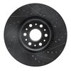 E-Line Drilled & Slotted Black Brake Rotor, Fits Select GM, Position: Front Left - image 3