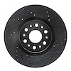 E-Line Drilled & Slotted Black Brake Rotor, Fits Select GM, Position: Front Right - image 1