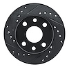 E-Line Drilled & Slotted Black Brake Rotor, 1985-1993 GM, Position: Front Left - image 1