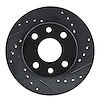 E-Line Drilled & Slotted Black Brake Rotor, 1985-1993 GM, Position: Front Right - image 1