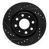 E-Line Drilled & Slotted Black Brake Rotor, 2004-2017 GM, Position: Front Left