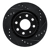 E-Line Drilled & Slotted Black Brake Rotor, 2004-2017 GM, Position: Front Right