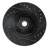 E-Line Drilled & Slotted Black Brake Rotor, 1970-1981 GM, Position: Front Left - image 4