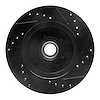 E-Line Drilled & Slotted Black Brake Rotor, 1978-1990 GM, Position: Front Left - image 1