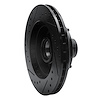 E-Line Drilled & Slotted Black Brake Rotor, 1978-1990 GM, Position: Front Right - image 1