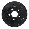 E-Line Drilled & Slotted Black Brake Rotor, 1982-1984 GM, Position: Front Right - image 1