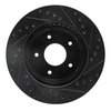 E-Line Drilled & Slotted Black Brake Rotor, 1963-1982 GM, Position: Front Left - image 4