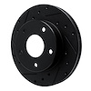 E-Line Drilled & Slotted Black Brake Rotor, 1982-1988 GM, Position: Rear Left - image 1