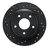 E-Line Drilled & Slotted Black Brake Rotor, 1984-1987 GM, Position: Front Left - image 1
