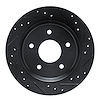 E-Line Drilled & Slotted Black Brake Rotor, 1984-1987 GM, Position: Front Right - image 1