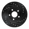E-Line Drilled & Slotted Black Brake Rotor, 1985-1991 GM, Position: Front Left - image 1